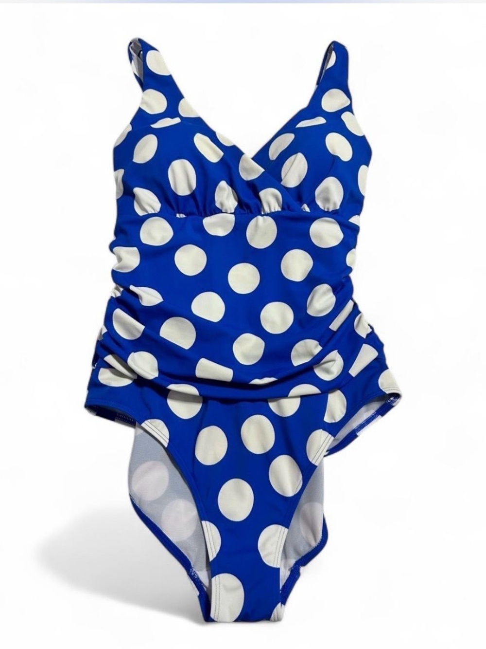 Boden Blue Polka Dot One-Piece Swimsuit - White Dots